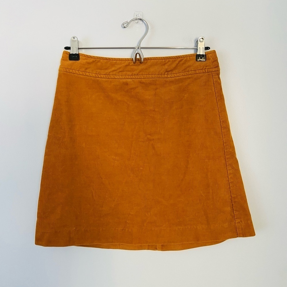 J Crew Factory Mustard Corduroy Skirt, Sz 0, Preppy Corduroy A Line Mini Skirt